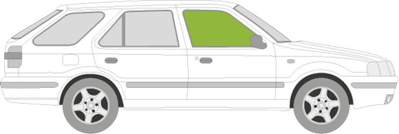 Afbeelding van Zijruit rechts Skoda Felicia break