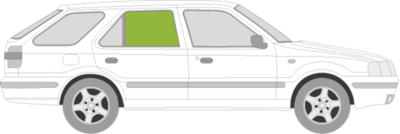 Afbeelding van Zijruit rechts Skoda Felicia break 