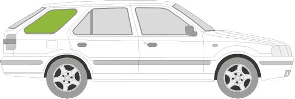 Afbeelding van Zijruit rechts Skoda Felicia break