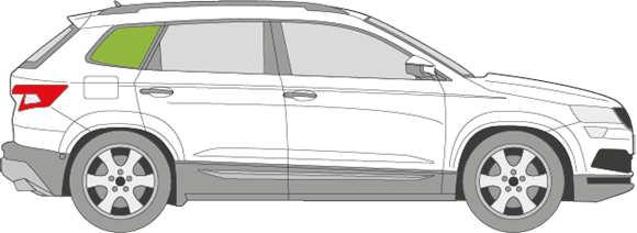 Afbeelding van Zijruit rechts Skoda Karoq 