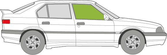 Afbeelding van Zijruit rechts Alfa Romeo 33