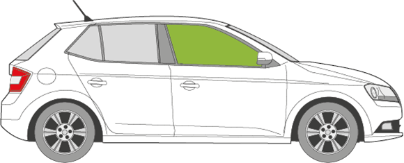 Afbeelding van Zijruit rechts Skoda Fabia 5 deurs 