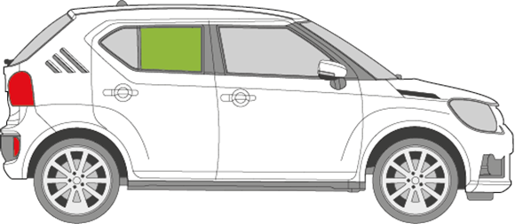 Afbeelding van Zijruit rechts Suzuki Ignis 5 deurs