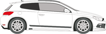 Afbeelding van Zijruit rechts Volkswagen Scirocco (DONKERE RUIT)