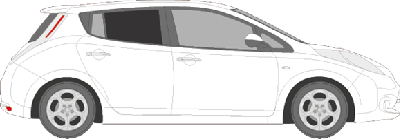 Afbeelding van Zijruit rechts Nissan Leaf (DONKERE RUIT)