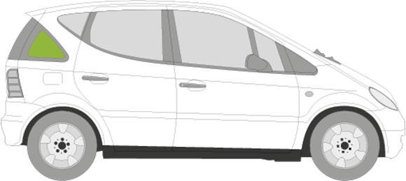 Afbeelding van Zijruit rechts Mercedes A-klasse 5 deurs