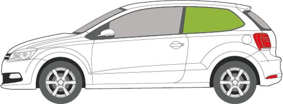 Afbeelding van Zijruit links Volkswagen Polo 3 deurs