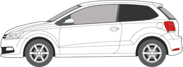 Afbeelding van Zijruit links Volkswagen Polo 3 deurs (DONKERE RUIT)