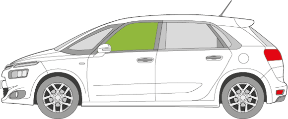 Afbeelding van Zijruit links Citroën C4 Picasso (gelaagd)