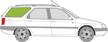 Afbeelding van Zijruit rechts Citroën ZX break 