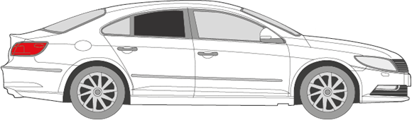 Afbeelding van Zijruit rechts Volkswagen Passat cc (DONKERE RUIT) 