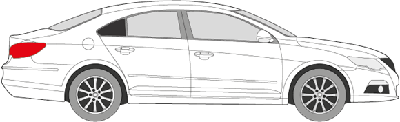 Afbeelding van Zijruit rechts Volkswagen Passat cc (DONKERE RUIT) 