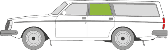 Afbeelding van Zijruit links Volvo 245/265