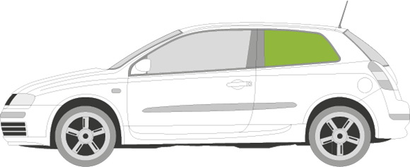 Afbeelding van Zijruit links Fiat Stilo 3 deurs 