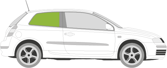 Afbeelding van Zijruit rechts Fiat Stilo 3 deurs 