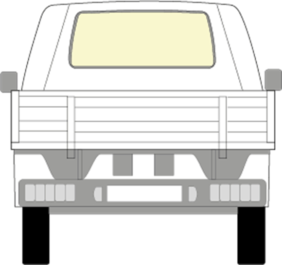 Afbeelding van Achterruit Volkswagen Transporter pick-up (VERWARMD) 