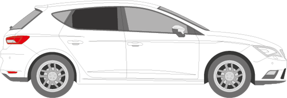 Afbeelding van Zijruit rechts Seat Leon 5 deurs (DONKERE RUIT)