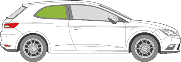 Afbeelding van Zijruit rechts Seat Leon 3 deurs