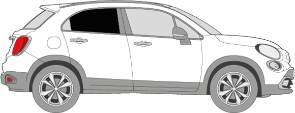 Afbeelding van Zijruit rechts Fiat 500 X (DONKERE RUIT)