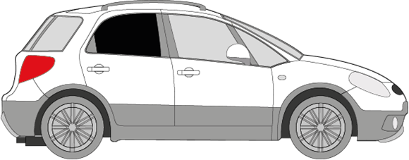 Afbeelding van Zijruit rechts Fiat Sedici (DONKERE RUIT)