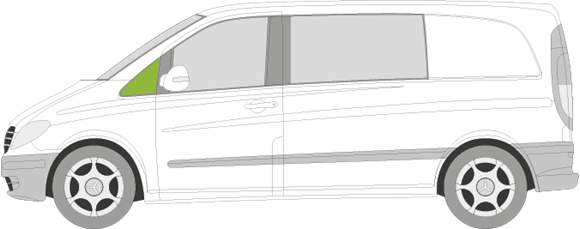 Afbeelding van Zijruit links Mercedes Vito (getint)