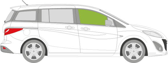 Afbeelding van Zijruit rechts Mazda 5 2010-