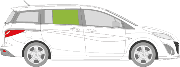 Afbeelding van Zijruit rechts Mazda 5 2010-