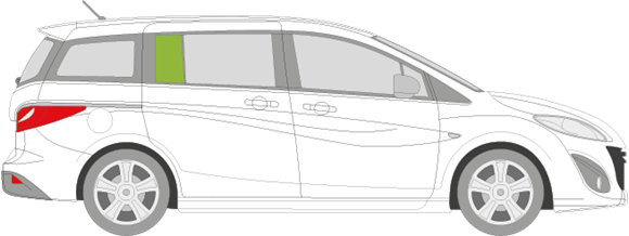 Afbeelding van Zijruit rechts Mazda 5 2010-