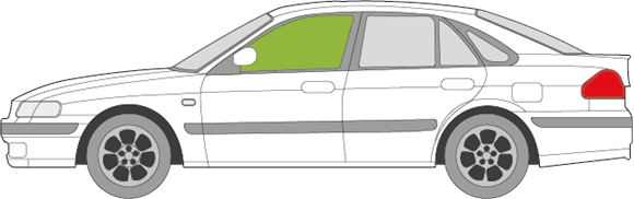 Afbeelding van Zijruit links Mazda 626