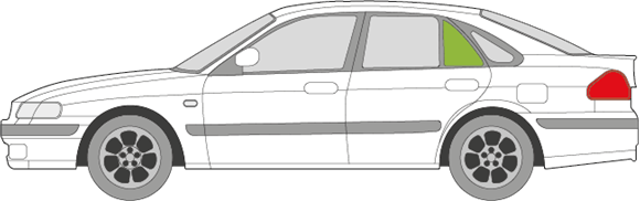 Afbeelding van Zijruit links Mazda 626