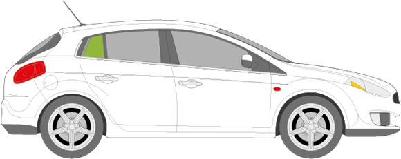 Afbeelding van Zijruit rechts Fiat Bravo 5 deurs