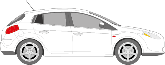 Afbeelding van Zijruit rechts Fiat Bravo 5 deurs (DONKERE RUIT)