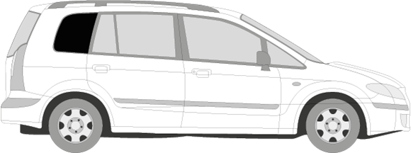 Afbeelding van Zijruit rechts Mazda Premacy (DONKERE RUIT)