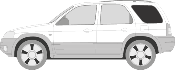 Afbeelding van Zijruit links Mazda Tribute (DONKERE RUIT)