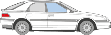 Afbeelding van Zijruit rechts Mazda 323