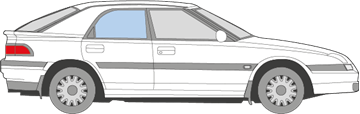 Afbeelding van Zijruit rechts Mazda 323