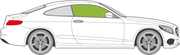 Afbeelding van Zijruit rechts Mercedes C-klasse coupé  