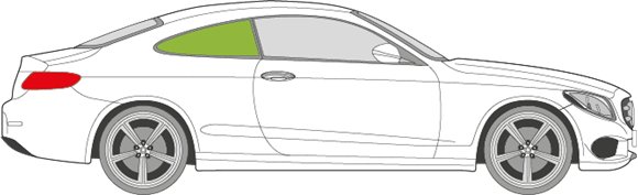 Afbeelding van Zijruit rechts Mercedes C-klasse coupé  