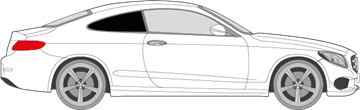 Afbeelding van Zijruit rechts Mercedes C-klasse coupé (DONKERE RUIT)  