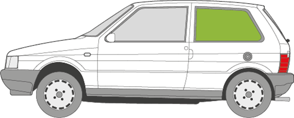 Afbeelding van Zijruit links Fiat Uno 3 deurs