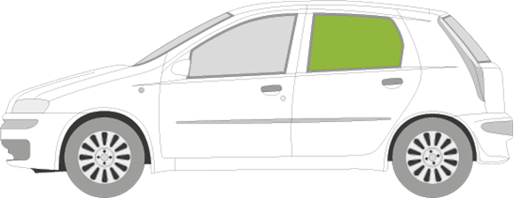 Afbeelding van Zijruit links Fiat Punto 5 deurs