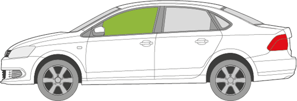 Afbeelding van Zijruit links Volkswagen Polo sedan