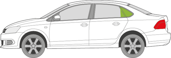 Afbeelding van Zijruit links Volkswagen Polo sedan