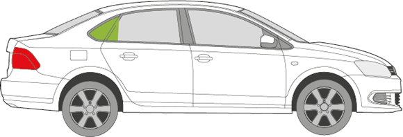 Afbeelding van Zijruit rechts Volkswagen Polo sedan