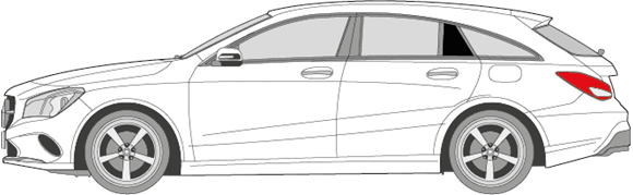 Afbeelding van Zijruit links Mercedes CLA-klasse break (DONKERE RUIT)