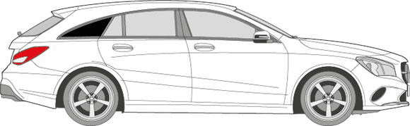 Afbeelding van Zijruit rechts Mercedes CLA-klasse break (DONKERE RUIT)