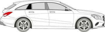 Afbeelding van Zijruit rechts Mercedes CLA-klasse break (DONKERE RUIT)