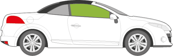 Afbeelding van Zijruit rechts Renault Mégane coupé/cabrio met sensor