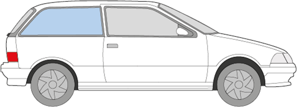 Afbeelding van Zijruit rechts Suzuki Swift 3 deurs