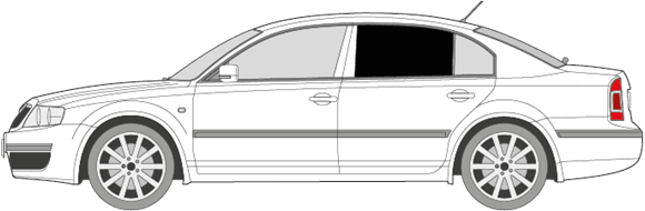 Afbeelding van Zijruit links Skoda Superb (DONKERE RUIT)